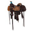 BURNS CHESTNUT BLACK EMBOSSED INLAY YOUTH SADDLE