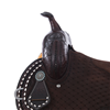 BURNS CHOCOLATE SO/RO BARREL SADDLE W/ OLD WORLD-SUNFLOWER FC-WHITE BUCK STITCH