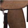 BURNS TWO TONE MAHOGANY BARREL SADDLE W/ 1/2 SUNFLOWER - 1/2CHOCOLATE BUCKSTITCH