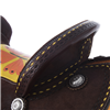 BURNS CHOCOLATE RO BARREL SADDLE W/ DHD - YELLOW BUCK STITCH
