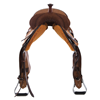 Burns Chestnut RO/ Russet RO Barrel Saddle w/ Simple Rope Border