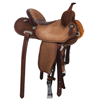 Burns Chestnut RO/ Russet RO Barrel Saddle w/ Simple Rope Border