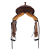 Burns Chestnut RO/ Russet RO Barrel Saddle w/ Simple Rope Border