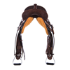 BURNS CHOCOLATE RO BARREL SADDLE W/ SS SPOT BORDER