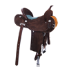 BURNS CHOCOLATE RO BARREL SADDLE W/ SS SPOT BORDER