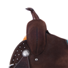 BURNS CHOCOLATE RO BARREL SADDLE W/ SS SPOT BORDER
