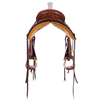 Burns Chestnut SO Russet RO Ranch Rope Saddle - Conventional Roper - 1/2 MW Floral 1/2 DHD Border - 