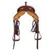 Burns Chestnut SO Cutter Saddle - Roper - Full Simple Barbedwire Tooled 
