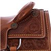 Burns Chestnut SO Ranch Cutter - Semi Square - 3/4 Waffle WYO Floral Brass Spot Border; Full Double 