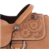Burns Russet RO Team Roper - 1/4 WYO Floral Tooled -  Full Chocolate Padded Seat