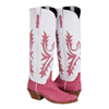 LADIES COWBOY 17" PINK FQ OST / WHITE KIDSKIN W/ OLD NUGGET PINK SMO OST INLAY 