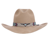 17 Wide Longhorn Skull Hatband Black, TQ, Red, Orange on Pewter