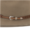 DIAMOND HALF DIAMOND TOOLED ANTIQUE RED HATBAND