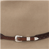 DIAMOND HALF DIAMOND TOOLED HATBAND CHOCOLATE