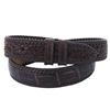 1 1/2" AMERICAN ALLIGATOR CHOCOLATE BELT W/CHOCOLATE BILLETS AND LACING