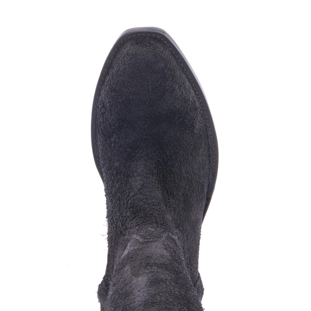 LADIES 17-2 DARK CHOCOLATE SUEDE COVERED SIDE SEAM 1/2 BROWN BS COWBOY BOOT