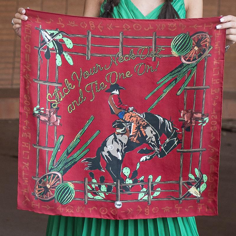Stick Your Neck Out Red Shorty 100% Twill Silk Scarf 