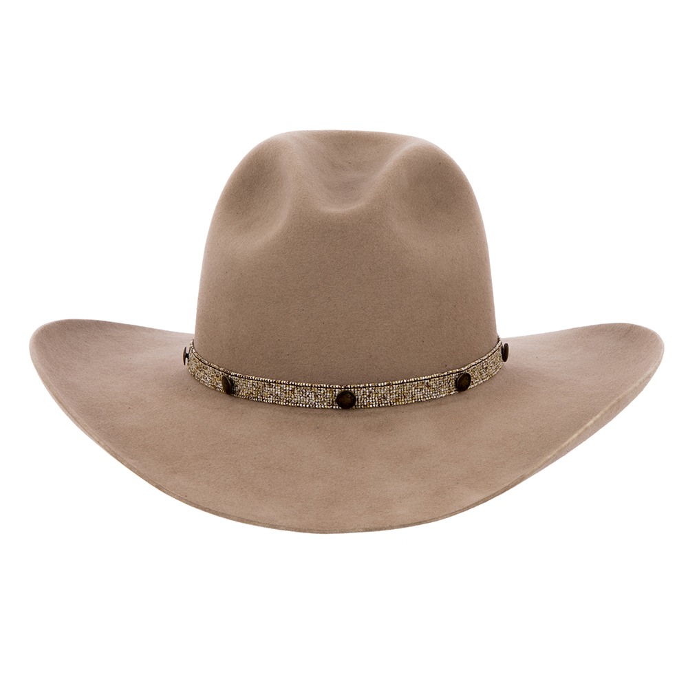 Picasso 7 Wide Tan/Brown w/Small Brass Buttons Hatband