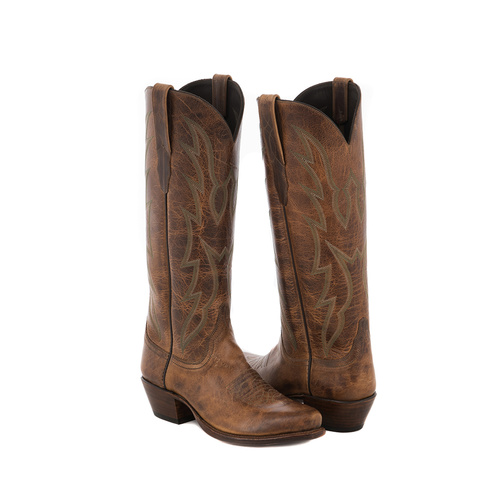 bison leather cowboy boots