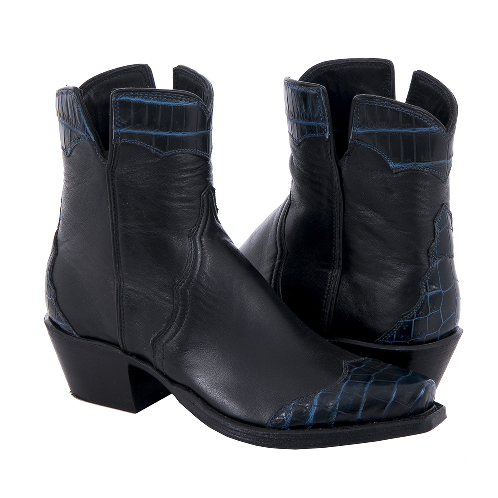 Ladies Shorty Black Aniline 2 Tone Navy Nile WT HF And Collar 