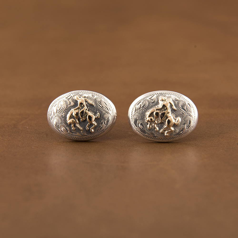 14K GOLD BRONC CUFFLINKS (1 AVAILABLE)