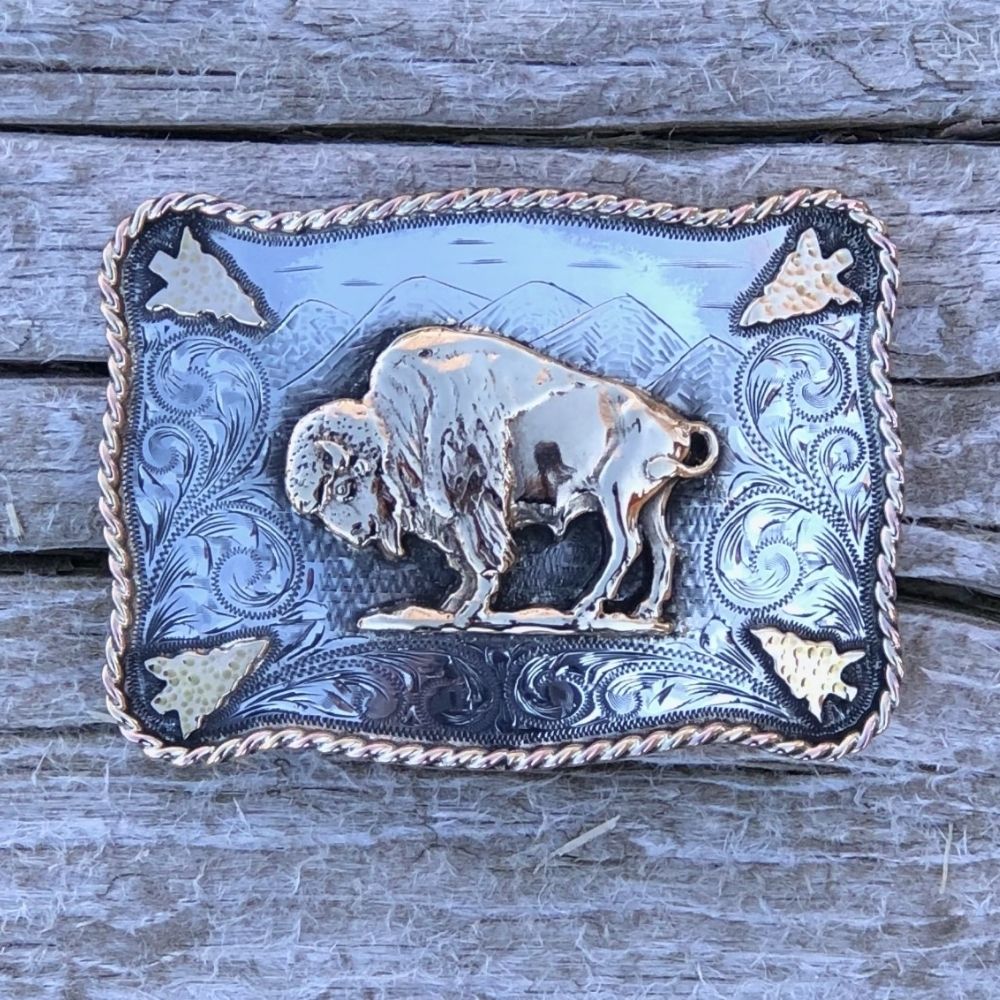 SUNSET TRAILS HENRY MOUNTAIN 14K BISON BUCKLE