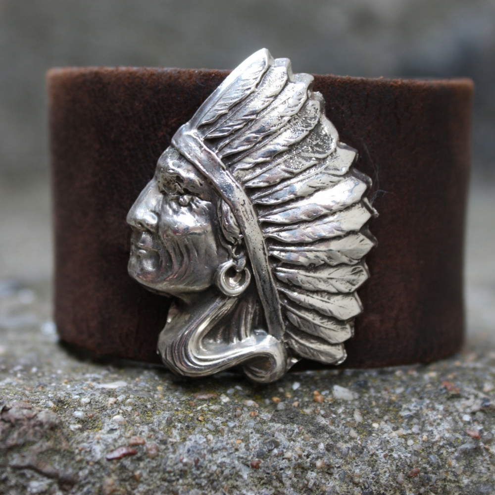 SIDE CHIEF AND WEATHERED LEATHER CUFF