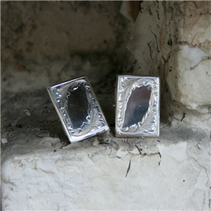 ENGRAVED RECTANGLE CUFF LINK