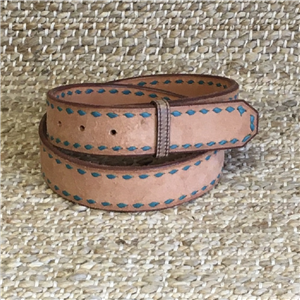 BURNS TQ BUCK STITCH RUSSET ROUGHOUT BELT