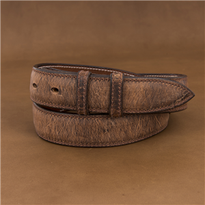 1 1/4" BISON COGNAC BELT W/BILLETS