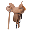 Burns Russet RO Barrel Saddle- Round- Deeter Border