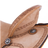 Burns Russet RO Barrel Saddle- Round- Deeter Border