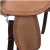 Burns Russet RO Barrel Saddle- Round- Deeter Border