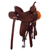 Burns Chestnut SO/RO Barrel Saddle- Round- 1/2 Basket - 1/2 Camo