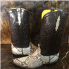 MEN'S NATURAL PYTHON/BLACK CALF WESTERN 