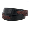 1 1/2" BURNS CUSTOM BLACK ALLIGATOR BELT