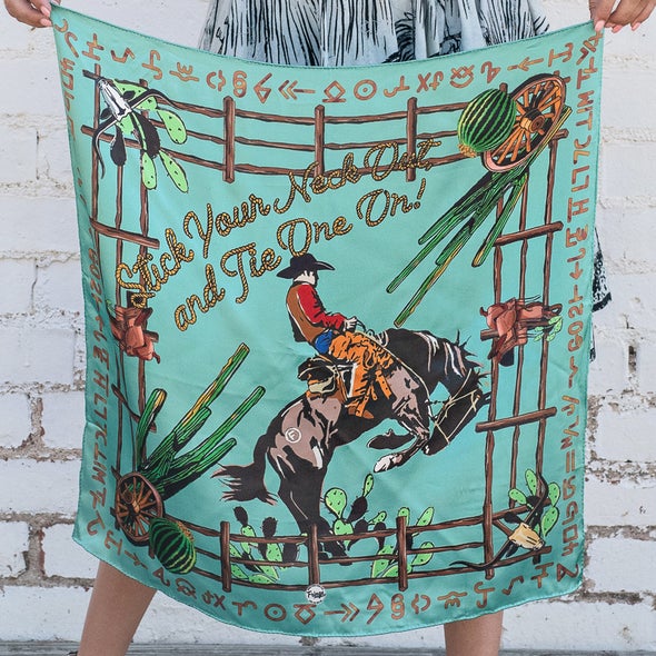Stick Your Neck Out Mint Shorty 100% Twill Silk Scarf 
