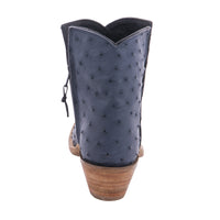 Ladies Short Blue Jean Full Quill Ostrich Boot