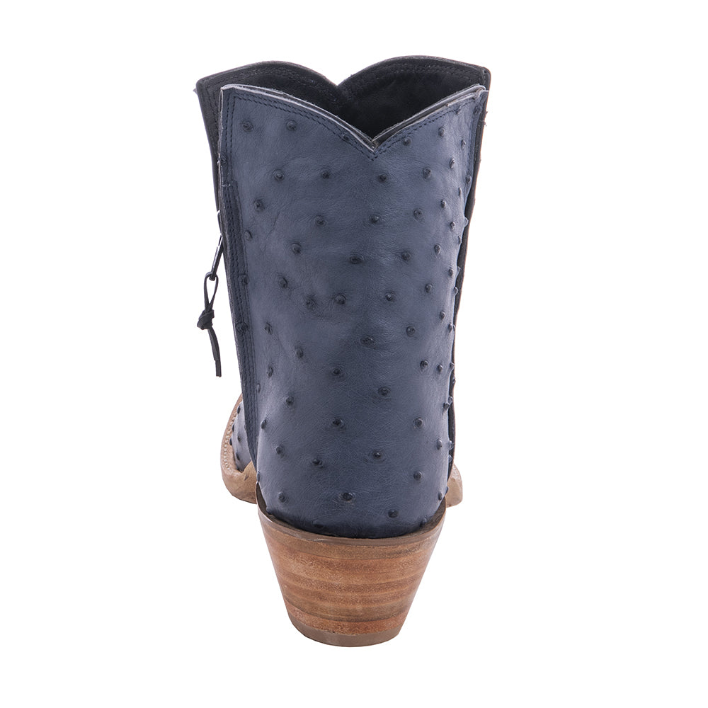 Ladies Short Blue Jean Full Quill Ostrich Boot