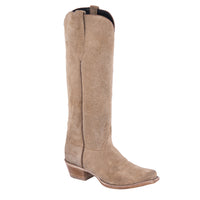 Ladies 17" Tan Roughout Toe Bug Cowboy Boot