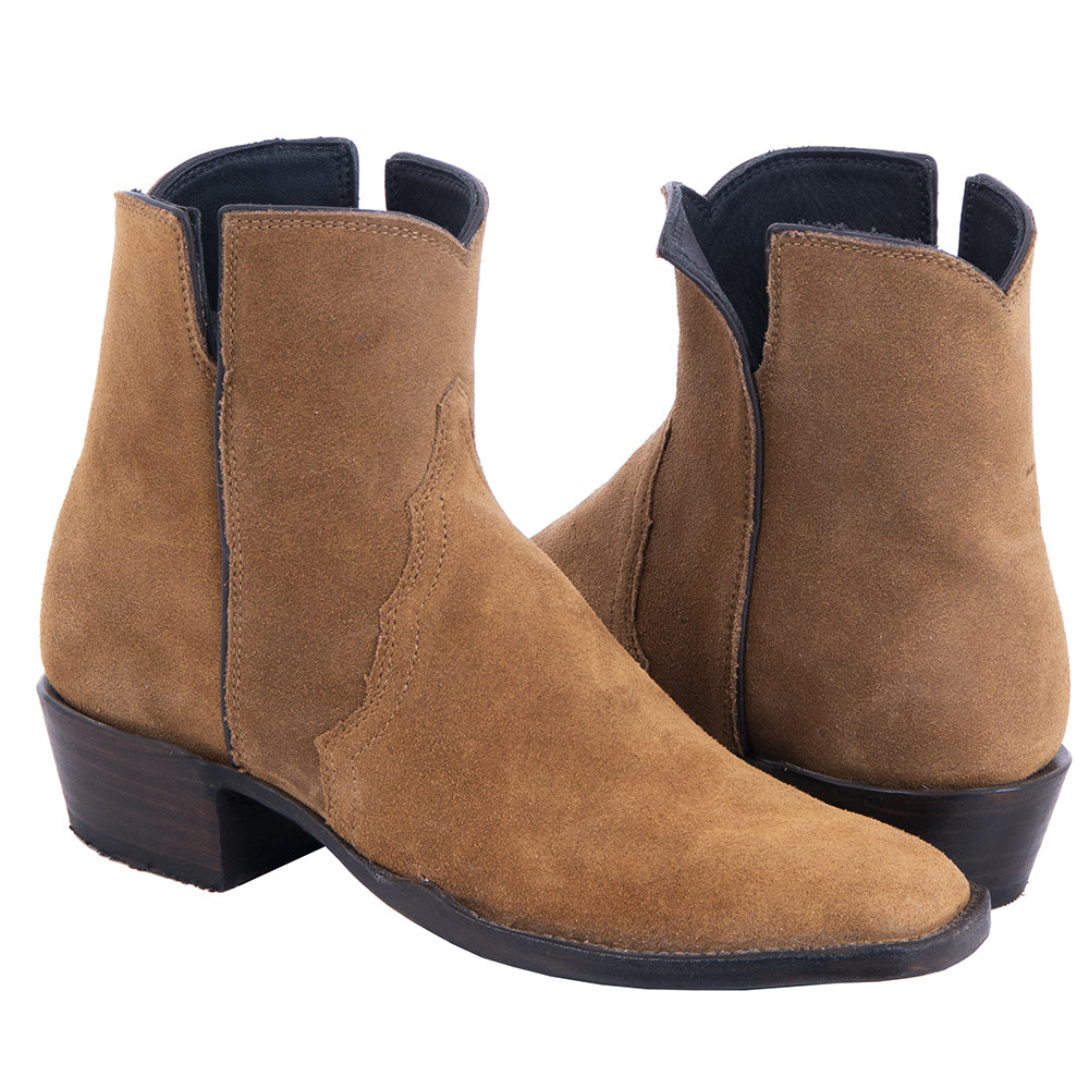 Ladies Short Golden Mad Dog Brown Roughout Boot