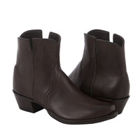 Ladies Short Brown Burnished Aniline Boot