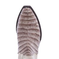 Ladies Short Dark Natural Caiman Belly Bone Kidskin Boot