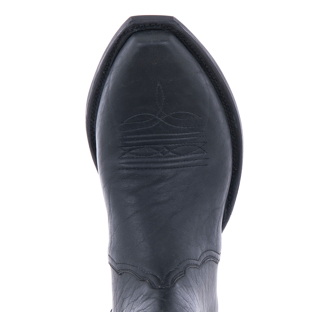 Men's Short Black Bison Boot with Mini Vibram and Toe Bug