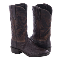 Ladies Cowboy 12-2 Kango Full Quill Ostrich/Canella Goat Fern Inlay Spur Lip and Heavy Sole