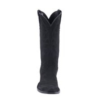 Ladies Black Nubuck Burnished Winn Cowboy Boots