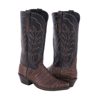 Ladies Cowboy 13" Cigar Pullup Caiman Black Cherry Top Winn Stitch