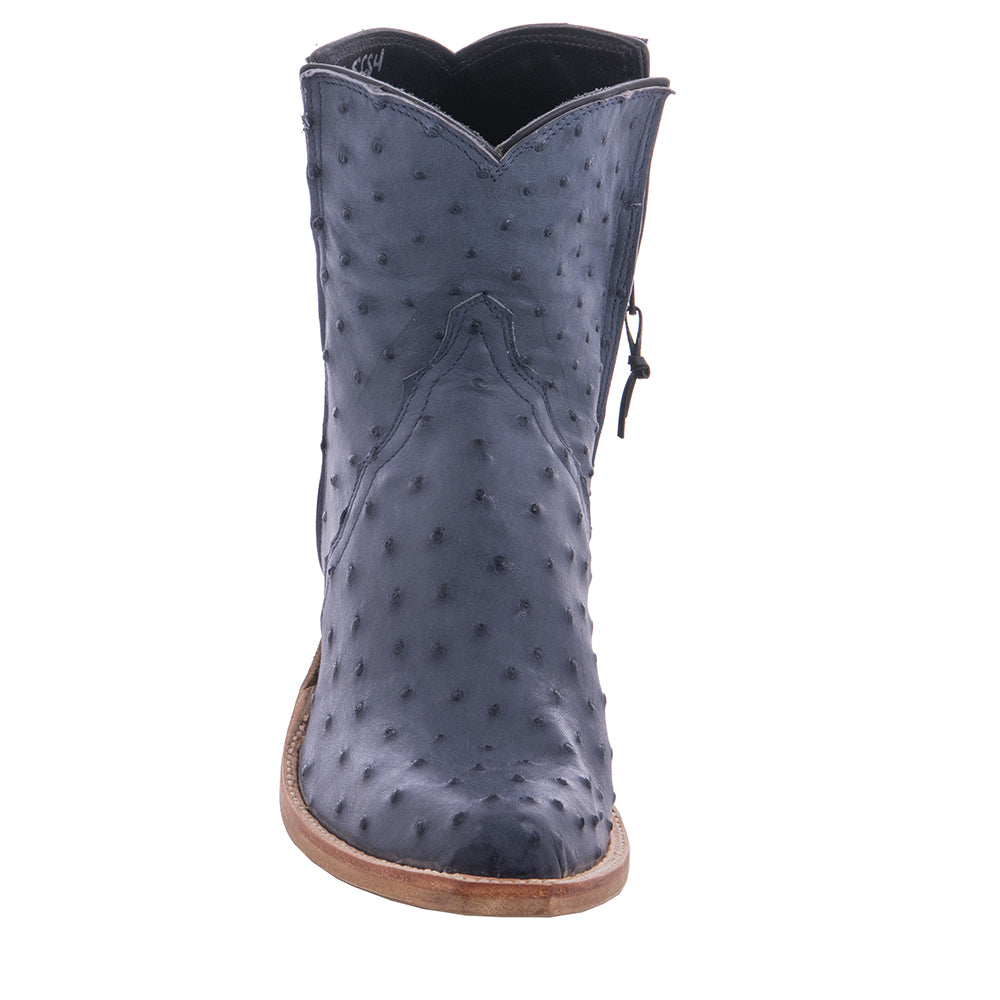 Ladies Short Blue Jean Full Quill Ostrich Boot