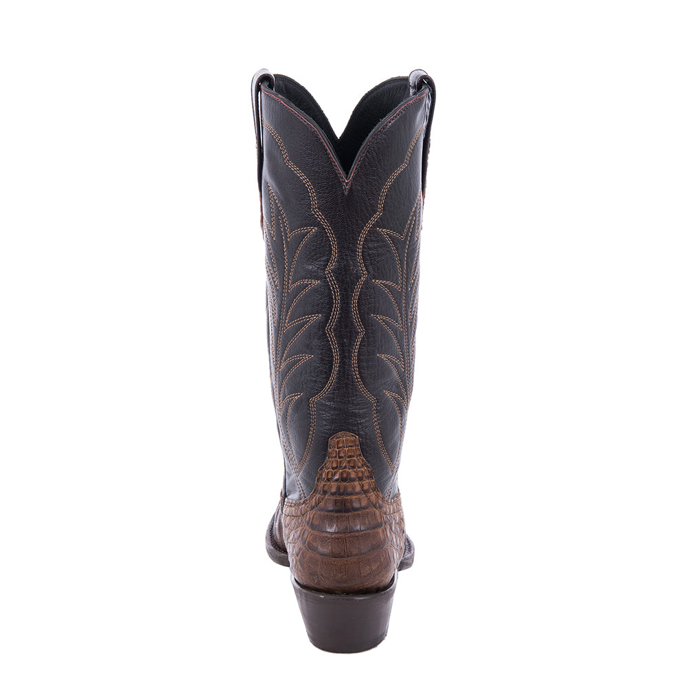 Ladies Cowboy 13" Cigar Pullup Caiman Black Cherry Top Winn Stitch