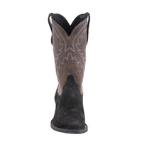 Men's 12" Black Hippo Grey Bison Buckaroo Cowboy Boot with Mini Vibram Sole